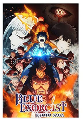 KOURT Blue Exorcist Anime 1 Leinwand-Poster, Wandkunst, Dekor, Druck, Bild, Gemälde für Wohnzimmer, Schlafzimmer, Dekoration, Rahmen: 60 x 90 cm