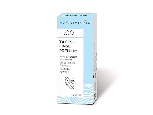 MAGNIVISION Tageslinsen Premium weiche Kontaktlinsen für -2,25 dpt. | 6 Stück | BC 8.6 | DIA 14.2 | mit Silikon-Hydrogel-Material & UV-Filter für lange Tragezeiten | ohne Konservierungsstoffe