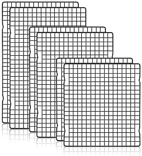 Hicarer 6 Stück 3 Größen 40,6 cm 35,6 cm 35,6 cm 27,9 cm Abkühlgitter schwarz antihaftbeschichtet Backrost Edelstahl Ofenrost Draht Kochrost Metall Keksregal BBQ Grill Rack für Küche Braten, Grillen,