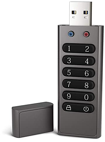 Uinfhyknd Memoria USB segura, memoria USB encriptada 32 GB Memoria hardware contraseña con teclado U Disk Flash