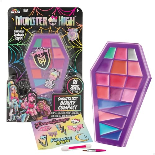 ColorBaby Monster High 48425 Beauty-Set, inkl. Sarg-Palette, Lidschatten, Lipgloss, Rouge, Make-up für Mädchen, Kinderkosmetik, Geschenke für Mädchen ab 8 Jahren, 48425
