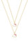 Hello Kitty Sanrio Damen-Halsketten-Set f r Mutter und Tochter, offizielle Lizenzprodukte, 18 kt Gold, 40,6 cm + 5,1 cm, Messing, Kristall, Messing, Kristall