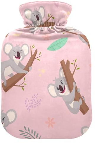 ISAOA Wärmflasche mit niedlichem Koala-Tiermotiv, Größe M, Rosa