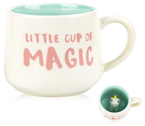 Tasse licorne, cadeaux pour femmes, filles, petite amie, drôle d'animaux 3D, 350 ml, tasse à café en céramique mignonne, cadeau d'anniversaire pour les mariages, les amateurs de licorne (bleu)