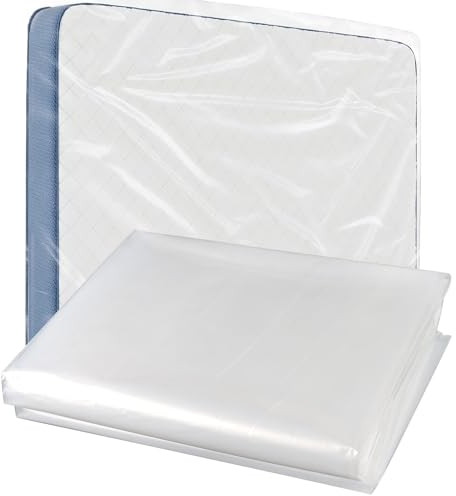 Housse Matelas Housse de Protection en Plastique pour Matelas 120 x 240cm Étanche Housse Matelas Demenagement Contre Odeurs Sac Matelas Réutilisable pour Le Transport Déménagement Stockage (1)