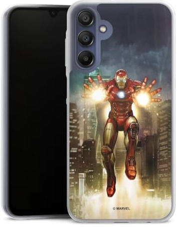 Slim Case kompatibel mit Samsung Galaxy A15 Silikon Handyhülle transparent Hülle extra dünn Marvel The Avengers Iron Man