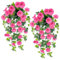 TINA Kunstblumen Hängend Petunie Seidenblumen Künstliche Hängepflanzen Petunienranke 65cm Künstliche Pflanzen Blumen Balkonblumen Ranken Balkonpflanzen für Draußen Hängeampel (Rosenrot 2)