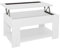 Acomoda Textil – Mesa de Centro Elevable para Almacenamiento de Madera. Mesita Amplia y Cómoda para Salón y Comedor 46x90x50 cm. (Blanco)