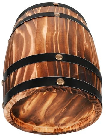 GRIRIW Vintage Holzfass Dekoration Für Bar Und Zuhause Rustikale Eichenfass Nachbildung Wein Und Bierfass Deko Holzmaterial Einzigartiger Tisch Oder Regalakzent