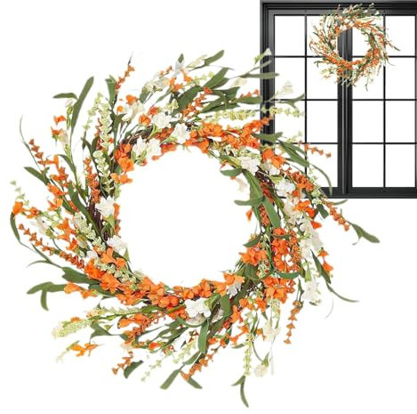 Tür-Blumenkranz, verwelkt nicht, Papierkranz, bunt – nicht verwelkender Haustür, handgefertigter Blumenkranz, für Arbeitsplatz, Bauernhaus