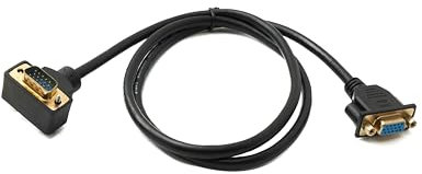 System-S D Sub15 Cavo 100cm HD VGA 15 Pin maschio a femmina DB15 Angolo Down Angled Adattatore