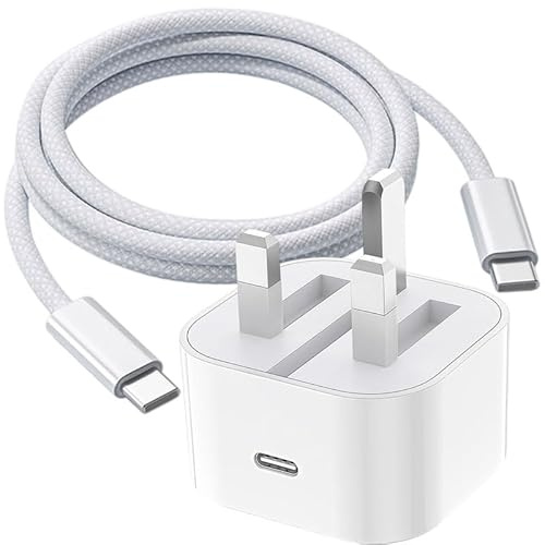 MCCRH USB C Charger for IPhone 17/16/15, Fast Charger UK Plug Adapter for IPhone 17 Air/IPhone 16 Pro Max/15 Plus/16E, Charging Lead for iPad Pro 10/11th, Airpods Pro 3rd/2nd/AirPods 4/AirPods Max 2