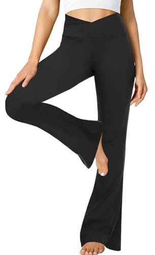 FuelMeFoot Pantalon de yoga évasé pour femme - Taille haute - Opaque - Bootcut - Pantalon de jogging - Pantalon de jazz avec contrôle du ventre - Fitness