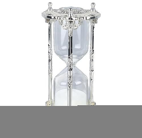 Sablier de Sable Antique, élégant sablier en métal de 15 Minutes, sablier, Support d'horloge de Sable, sablier décoratif pour Mariage, Maison, Bureau (Blanc)