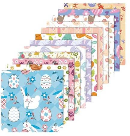 Scrapbook Papier Set, 15,2 x 15,2 cm, 12 Stück, Dekoratives Bastelpapier mit Oster-Motiven für Fotoalbum und Kartengestaltung (B, One Size)