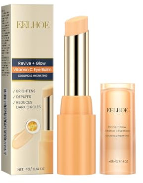 Vitamin C Augenpflege Stift, Revive Glow Vitamin C Augenbalsam, Hydratisierende Augencreme, Augencreme Anti Aging, Anti Falten und Augenringe, Verringert Schwellungen, für Alle Hauttypen