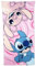 Disney Lilo & Stitch Angel Strandtuch 70x140 cm – Mikrofaser Badetuch in Rosa mit Stitch & Angel Motiv – schnelltrocknend, weich, pflegeleicht – für Kinder & Fans – 100% Polyester