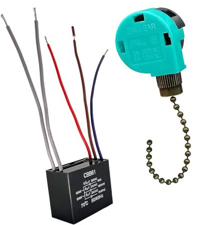 Fonowx 3 Speed Ceiling Fan Switch with 5 Wire Pull for Cabinet Light, Bronze Chain