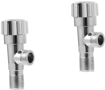 DIYEAH 2 Pièces Vanne Triangulaire Toilettes Salle De Bains Faible Haut Robinet D'eau Froide Chaude Vanne D'eau De Vanne D'arrêt D'angle Pour Salle De Bain Alliage De Zinc