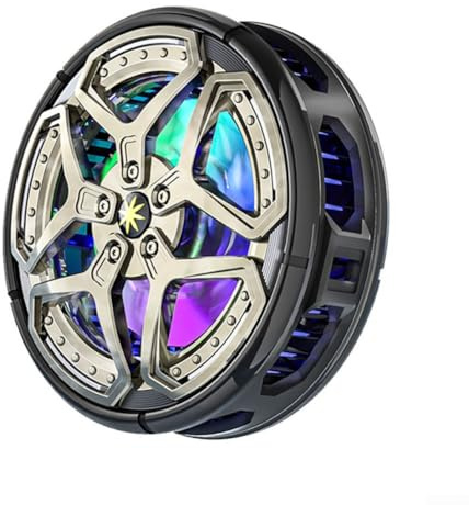 Vilgftyiet Magnetischer Handy-Kühler mit RGB-Lichtern – Dual-Halbleiter-Kühlung für iPhone 15/Android (8,5 x 7,8 cm, kompatibel mit 5 G/kabelloses Laden) (8,5 x 7,8 cm, kompatibel mit 5 G/kabelloses