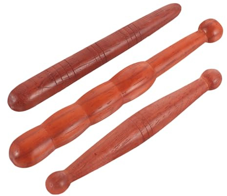 Gogogmee 3 Pack Wooden Massage Stick Reflexology Stick Acupressure Point Tool for feet Hands and Back Manual Massage Tool for Home Office Hotel and Travel