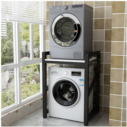 Washer Dryer Stack Stand Stacking Kit with Shelf, Over Washer Storage Rack Unit for Front Loader Washing Machines and Tumble Dryers,3
