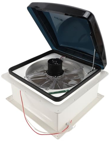 Jonlaki Ventilateur de Toit pour Camping-car 14 Pouces avec Télécommande – Ventilateur de Plafond Réversible et Silencieux à 10 Vitesses pour un Confort et une efficacité énergétique Optimaux