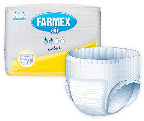 Farmex Atmungsaktive Schutzhose, TNT PANTS saugfähige Einweg-Unterwäsche bei Blasenschwäche, atmungsaktiv und hypoallergen, hautfreundlich, 14 Windeln in Höschen, Größe M, 14 stück