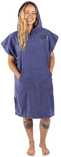 COR Surf Handtuch Poncho für Erwachsene - Weicher, schnell trocknender Bade Poncho aus Mikrofaser, Kapuzenhandtuch mit Taschen, leicht und farbecht, erhältlich, Kobaltblau, L