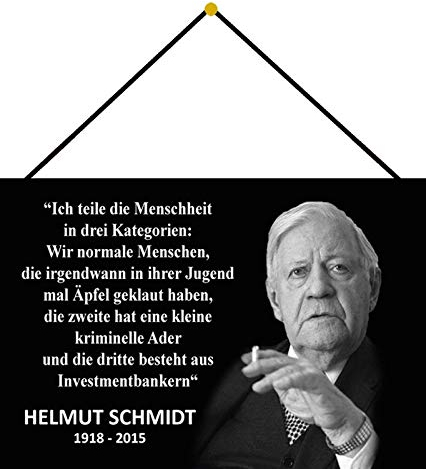 generisch Blechschild 20x30cm gewölbt mit Kordel Menschheit 3 Kategorien Zitat Helmut Schmidt Deko Geschenk Schild Tin Sign