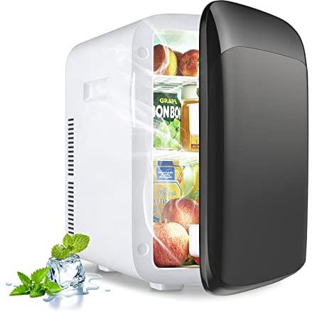 RELAX4LIFE Mini Nevera 15L Portátil -3 ℃ ~ 50 ℃ para Uso Doméstico Automóvil, Mini Nevera Nevera 1 Puerta con Enfriamiento Calefacción para Todas las Estaciones (Black)