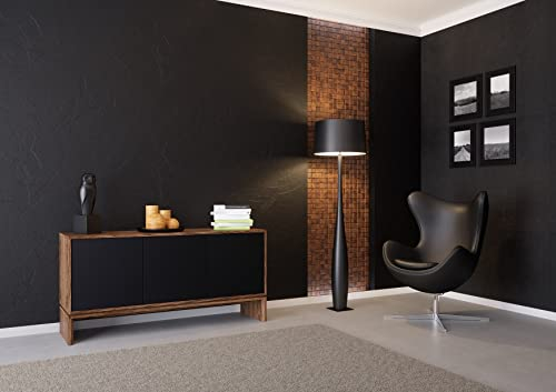 Mayaadi Home Kommode Wohnzimmer Wohnzimmerschrank Sideboard Stauraum Mehrzweckschrank Regal Anrichte Esszimmer Schlafzimmer Matt ABATO 150 Walnuss Schwarz