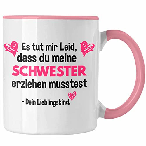 Trendation - Lieblingskind Muttertag Tasse Geschenk Kinder Sohn Tochter Mama Tasse mit Spruch (Rosa)