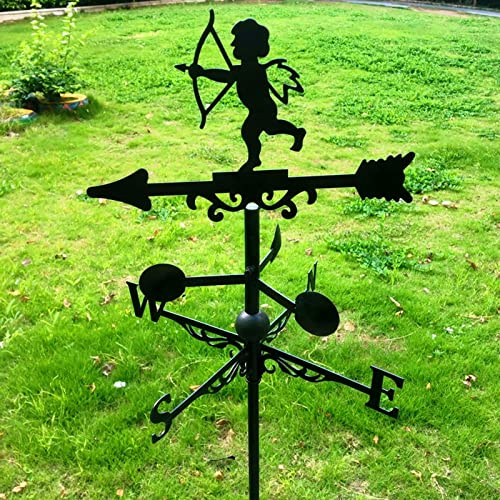 COTBY Wetterfahne Kreativer Amor-Wetterhahn Windrichtungsanzeiger,Retro-Form Metall-Wetterfahne Garten,Edelstahl-Wohnkultur-Ornament,Geschenk für den Hof