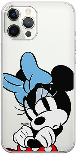 ERT GROUP mobile phone case for Iphone 12/12 PRO original and officially Licensed Disney pattern Minnie 077 optimally adapted to the shape of the mobile phone, partially transparent