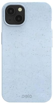 Pela Handyhülle für iPhone 13, Puderblau, schützende Handyhülle, umweltfreundlich, kompatibel mit iPhone 13