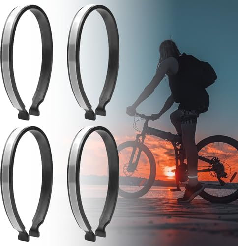 Hosenklammern für Radfahrer Hosenspangen Fahrradklammern für Hosen Reflektierende Fahrradhosenklammern Hosenschutz Fahrradkette für Herren Damen Jogger Radfahrer Motorrad (Silber-2-Paar)