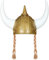 Spinosaurus Wikinger Helm für Erwachsene Mit Perücke - Mittelalter Horn Mütze, Römer Helm - Kostüm Zubehör für Karneval, Halloween, Fasching, Mottoparty