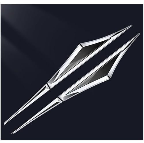WUCHENGHH 2 Stück Auto Abzeichen Aufkleber für Opel Corsa F 2019-2023, Seitenflügel Emblem-Abzeichen Autoaufkleber Kratzfest Karosserie Dekoration Zubehör,B/Silver~Black