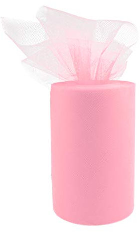 Andux DIY Rouleau Tulle Bobine Decoration Deco Voiture Mariage 6x 100yd HLBJS-02 (Rose pâle)