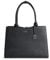 Socha Laptoptasche Damen/Businesstasche Frauen/Aktentasche mit Tragegurt - Elegant - Extra leichte Synthetik - Straight Line Black - 15.6 Zoll Schwarz