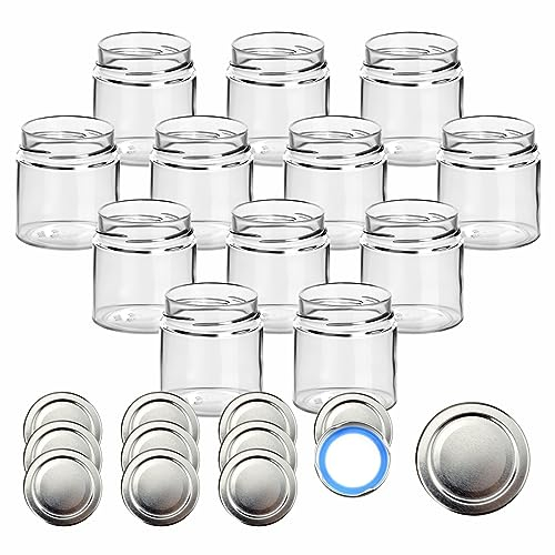gouveo 12er Set Einmachgläser 220 ml Klassik mit Schraub-Deckel TO66 Deep silberfarben BLUESEAL - Vorratsgläser mit Drehverschluss - Marmeladengläser, Einkochgläser, Gewürzgläser (EGK220SBS)