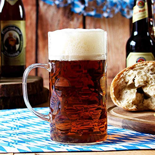 bar@drinkstuff Plastic Beer Stein CE Lined at 1 Pint - CE Marked German Style Handled Beer Tankard