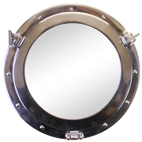 Sila Miroir hublot argenté 40 cm