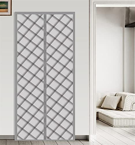 Liveinu Wärmeschutzvorhang Magnet Thermo Türvorhang Isolier Schutz Panel-Isolierung Thermovorhang Verdunklungsgardine Wasserdicht Winddicht Geräuschisolierung für Balkontür Wohnzimmer 100x210cm Grau