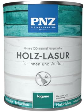 PNZ Holzlasur für Innen und Außen | lösemitttelfreie Farblasur | Nachhaltig hergestellt mit regionalen Rohstoffen | für alle Hölzer, auch Bienenhäuser, Gebinde:0.25L, Farbe:lagune