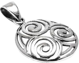 Windalf Keltischer Anhänger SHEENA Ø 2 cm Celtic Balance Lebensspiralen 925 Sterlingsilber