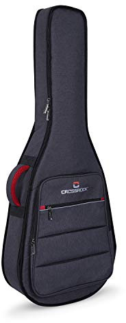 Crossrock CRSG107CHDG Tasche für Konzertgitarre, 1/2 Größe, mit 10 mm gepolsterten Rucksackgurten, Dunkelgrau