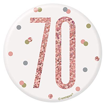 Number 70 Badge | Glittery Rosegold | 1 Pc.