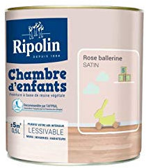 Peinture chambre d'enfant 0,5L RIPOLIN - Ton: Rose ballerine